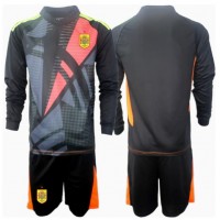 Camiseta España Portero Segunda Equipación Replica Eurocopa 2024 para niños mangas largas (+ Pantalones cortos)
